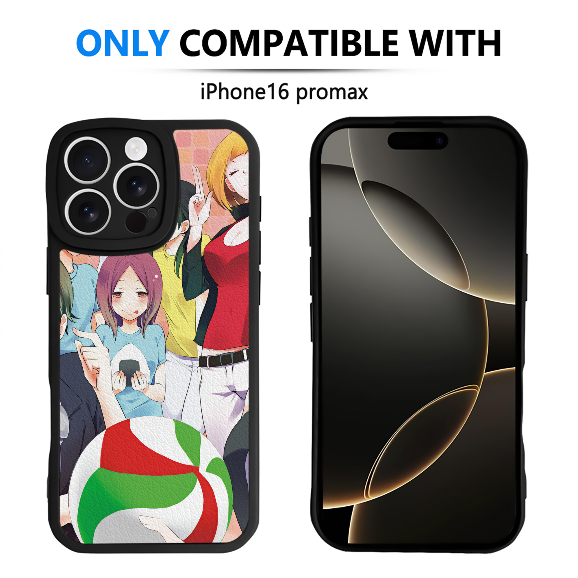 （画像用） ハイキュー!! Haikyu!! 【iPhone 16シリーズ対応】シリコンスマホケース（レザー調） 材質：シリコン